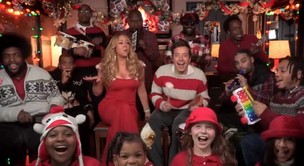 Jimmy Fallon, Mariah Carey & The Roots - 'All I Want For Christmas Is You' (Video)